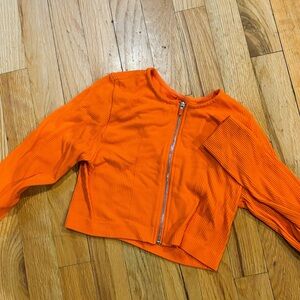 Vibrant Orange Cropped Shirt